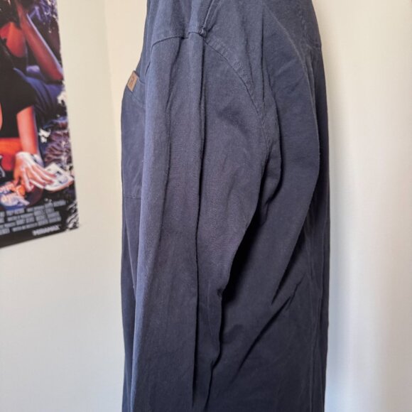 Wrangler Navy Blue Long Sleeve Work Heavy Duty Shirt - Picture 5 of 12